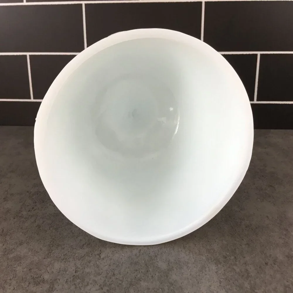 FTD Oak Leaf Milk Glass Pedestal Planter Footed Compote 6 1/4